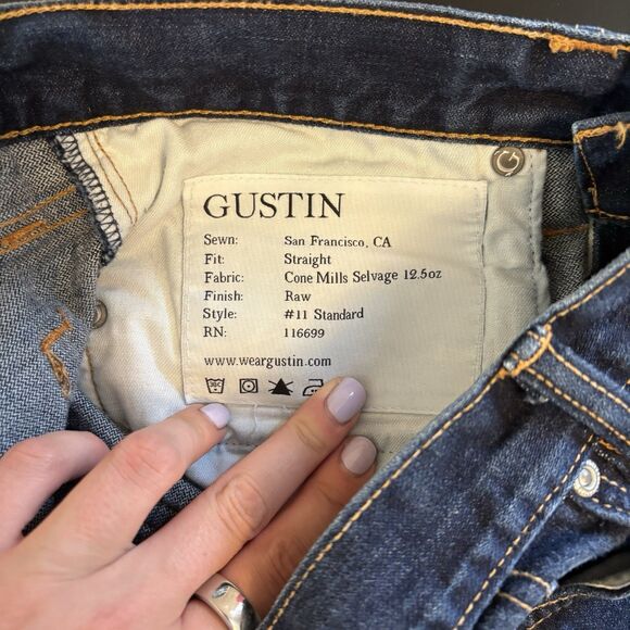 Gustin Men's Straight Jeans - Dark Blue - Picture 6 of 10